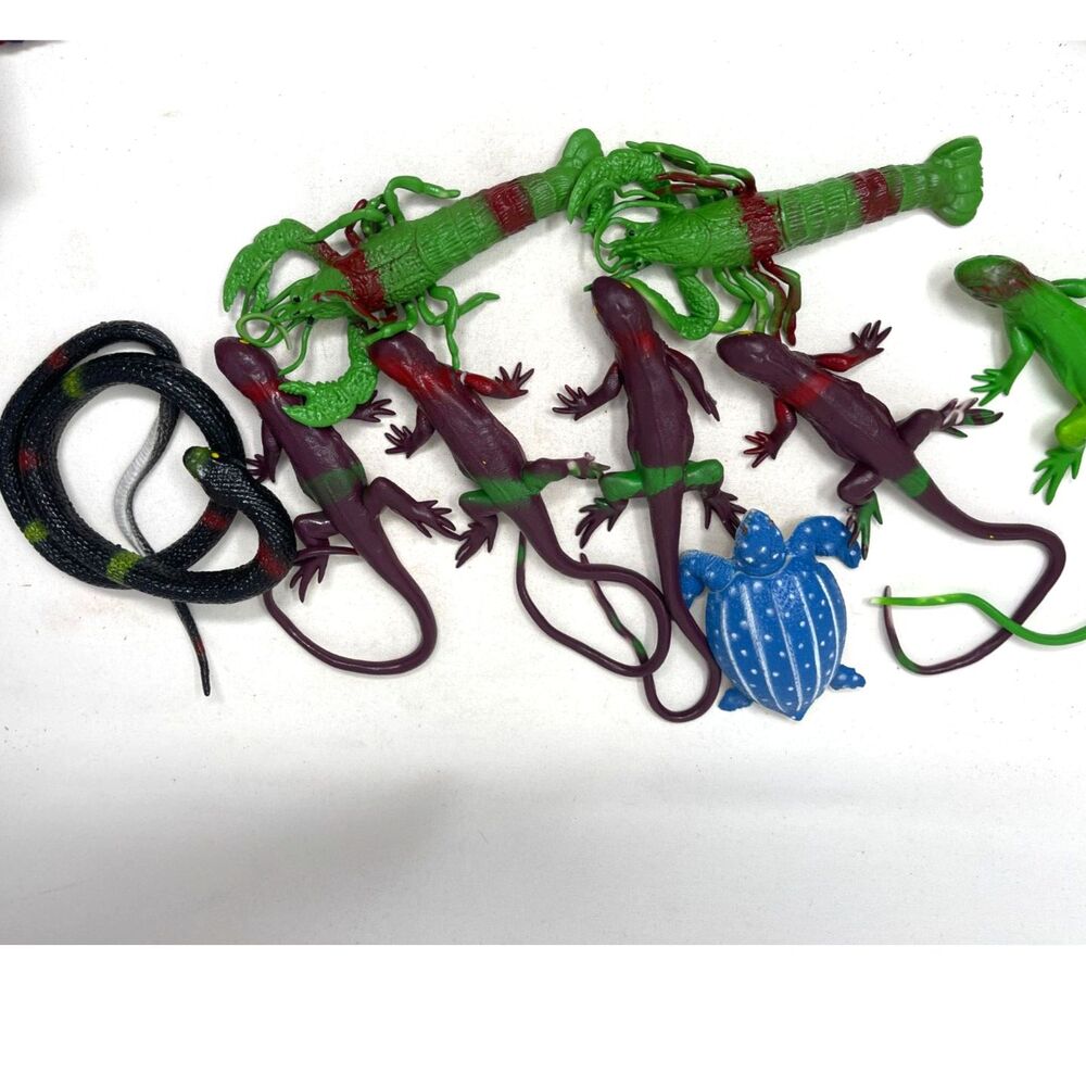 Lot 9 Silicon Creepy Crawlers, Bugs, Snakes and Lizards Toy Biology Science Lot2